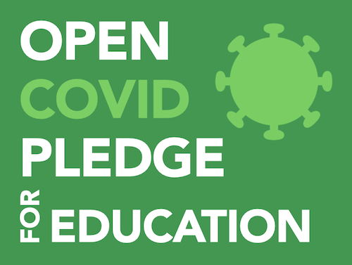 Open COVID pledge for Education badge.