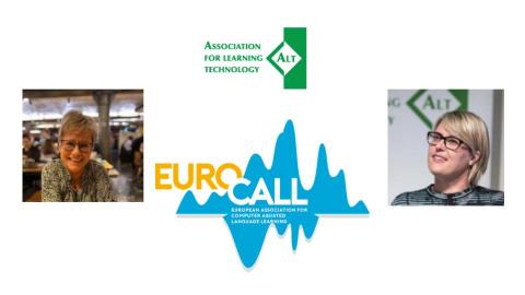 Pictured: EUROCALL President (Dr Mirjam Hauck (President) and ALT Chief Executive (Dr Maren Deepwell) Image of Mirjam Hauck and Maren Deepwell, and ALT and Eurocall logos