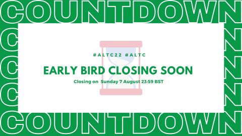 Annual Conference Early Bird registration closes this Sunday, 7 August at 23:59 BST
