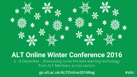 ALT Online Winter Conference 2016 poster ALT Online Winter Conference 2016 poster