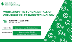 Register Now: The Fundamentals of Copyright in Learning Technology Workshop