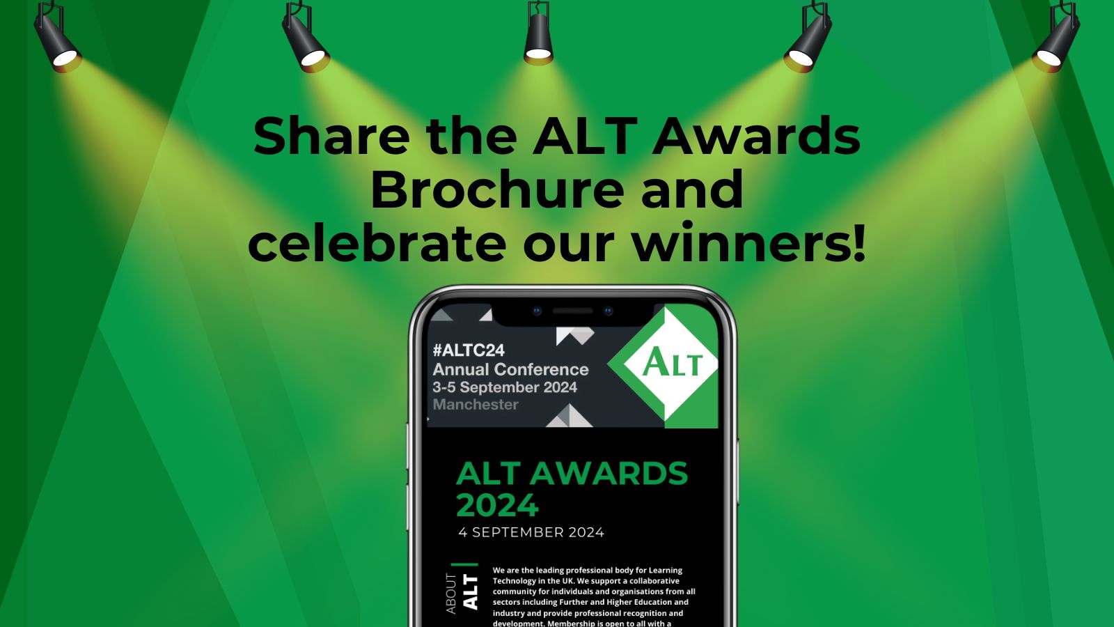 Celebrate this year's ALT Award winners and share the ALT Awards Brochure 